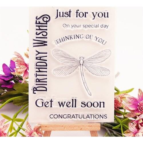 10.5x14.5cm dragonfly Transparent Clear Stamps Silicone Seals Roller Stamp DIY scrapbooking photo album/Card Making
