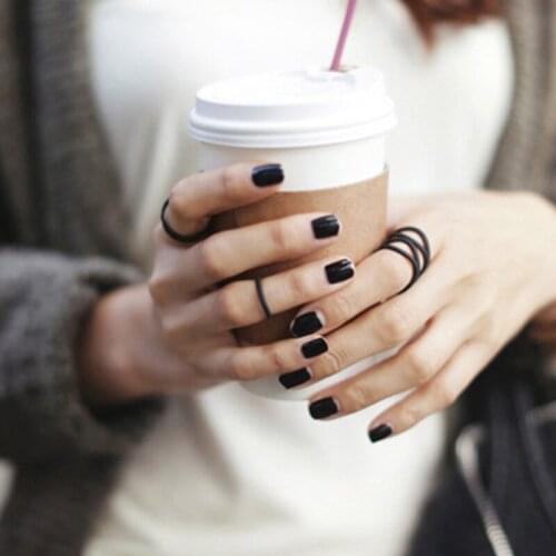 Adjustable Men Women Black Elegant temperament Ring Set Alloy Paint Finger Rings Hand Rings FashionJewelry Clothing Acceessory