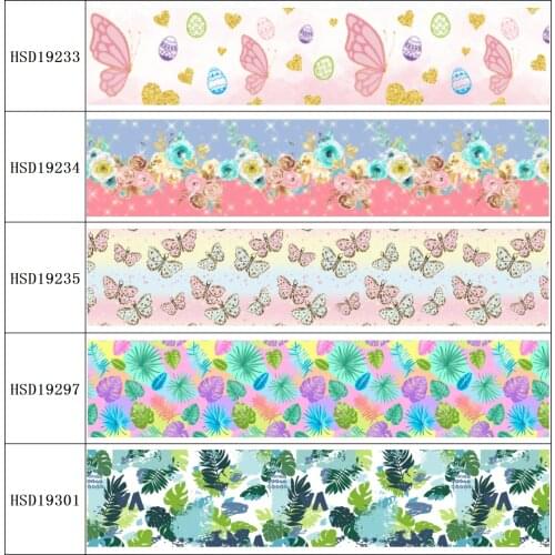 22MM 25MM 38MM 50MM 75mm Printed Pattern on Grosgrain Ribbon for diy ribbon
