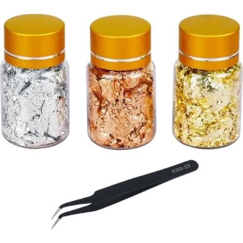 Luxury Shiny Gold Leaf Flake Resin Epoxy Mold Foil Silicone Mold Filling Material DIY Nail Art Decoration Gold Leaf Fragments
