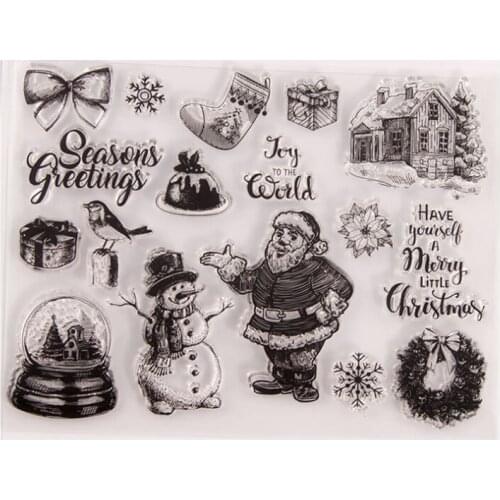 Christmas House Transparent Clear Silicone Stamp Seal DIY Scrapbook Rubber Stamping Coloring Embossing Diary Decoration Reusable