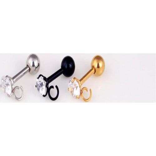 Fashion Small Korea Crystal Eariings Color Gold Black Stainless Steel Round Ball White Zircon Stud Earrings Jewelry Girls Gift