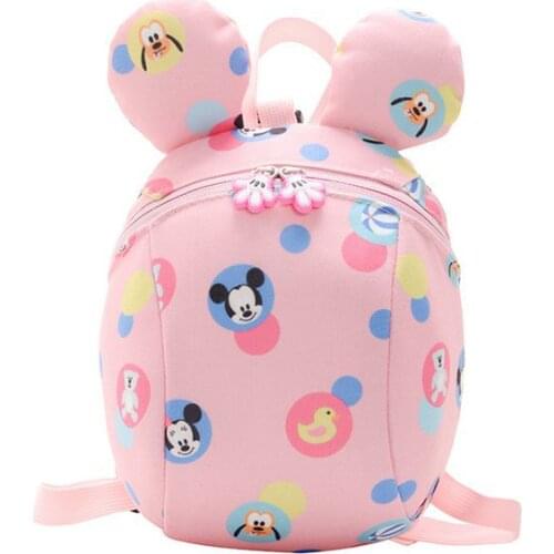Disney Cartoon Mickey Minnie Mouse School Bag childrens Backpack Cute Anti-lost Kindergarten Boys Girls Backpack Kids Girls Bag