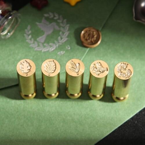 Scrapbooking Sealing Wax Stamp Album Handcraft DIY Diary Cylindrical Seal Stamp Retro Envelope Birthday Card Fire Painting