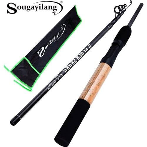 Sougayilang Fishing Rod Strong Carbon Fiber 2-sections Telescopic Fishing Pole Portable Travel Salt water Fishing Tools/Tackle