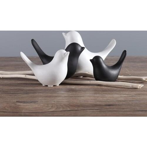 Modern Simple Nordic Ceramics Little bird Decoration Home Crafts Desktop Cupboard Adornment Bird Model Gift