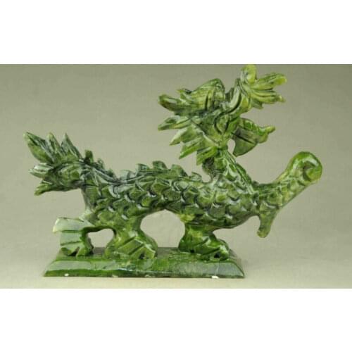 100% Exquisite Natural Jade Handmade Hand-Carved Dragon Statues Desk Decoration Figurines Home Accessories Collection Ornaments