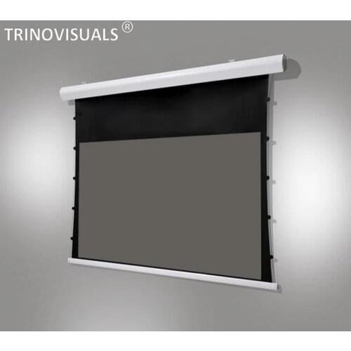 T1ALRH92,92inch 16:9 HDTV Ambient light rejecting black crystal tab tension motorized projector screens For long throw projector