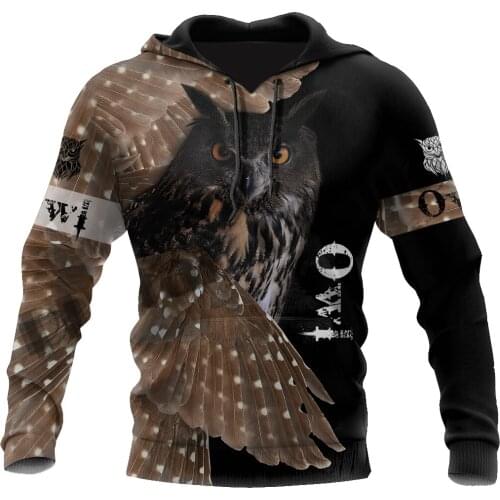 Beautiful Owl 3D Full Printed Hoodies Men Women Fashion Sweatshirt Harajuku Style Jacket DY175