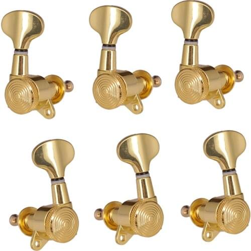 Sealed Closed Design 3R3L Gold Fishtail Folk Guitar Tuner Machine Heads Part