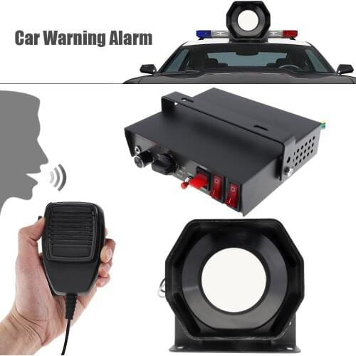 12V 400W 9 Tone Loud Universal Car Warning Alarm Police Siren Horn Speaker with MIC System