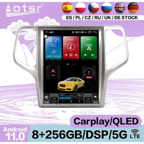 6+128G Tesla Screen Android Multimedia Radio Receiver For JEEP Grand Cherokee 2008-2013 GPS Audio Stereo Video Player Head Unit