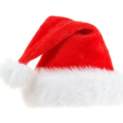 4x Christmas Hat, Xmas Santa Hat for Adult, Unisex Velvet Comfort Hats Extra