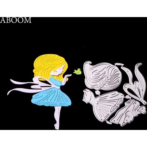 ABOOM Hot Lovely Girl Metal Cutting Dies Stencils For DIY Scrapbooking Photo Album Decorative Embossing DIY Paper Cards Die Cut