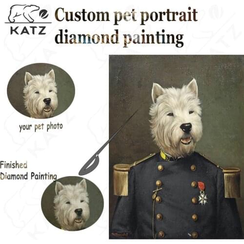 Customized Diamond Painting Pet Earl Portrait Picture Art Cross Stitch Home Decoration Retro Painting By Numbers Diamond Mosaic