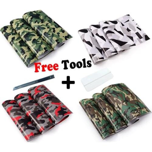 Free Tools 10 Kinds Camo Camouflage Vinyl Car Wrap Film Sheet Adhesive Pvc Camouflages Film For Car Styling 50cm x 1.5/2/3/5m