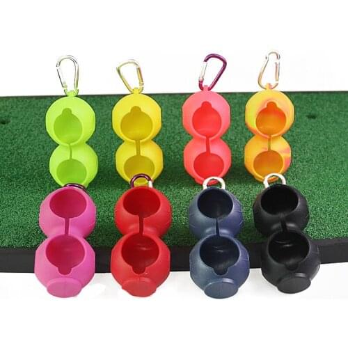 1Pcs Portable Golf Ball Protective Holder Cover Golf Ball Silicone Double Case Golf Sport Accessories 5 Colors