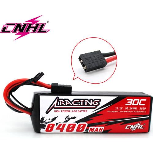 CNHL Racing Series 8400mAh 11.1V 3S 30C Lipo Battery With TRX Plug For 1/8 1/10 RC Car Model Traxxas Slash Buggy Team