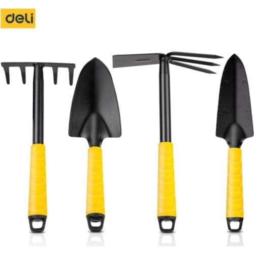 Deli Durable Steel Hand Weeding Fork Transplanting Digging Tool Trowel Shovel Hoe 3/5 Pronged Rake For Garden Planting Hand Tool