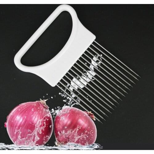 Easy Cut Stainless Steel Onion Holder Fork Vegetable Slicer Potato Tomato Cutter Meat Needle Kitchen Tool Accessories Gadget