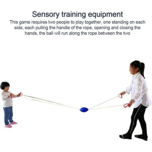 Childrens Sports Toys Shuttle Pull Ball Double Pull Ball Fitness Pull Handball Double Puller Outdoor Interactive Toy Ball