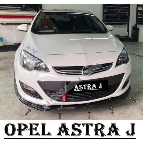 For Opel Astra J Front Bumper Attachment Lip 2009-2016 Piano Glossy Black Splitter Diffuser Universal Spoiler Bumper Mud Flaps