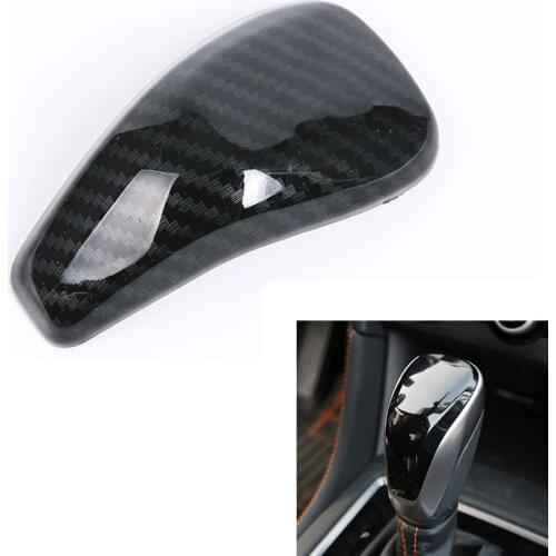 For Subaru XV 2018 1pc Carbon Fiber Style ABS Inner Gear Shift Knob Head Trim Sticker Cover Decorative Car Styling Accessories
