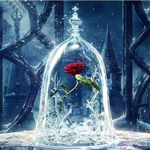 Home Decor Cross Stitch Round Diamonds Red Rose Flower 5D DIY Diamond Painting Embroidery Mosaic Rhinestone