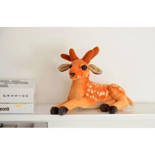 Simulation animal 30cm prone sika deer plush toy doll birthday gift b0230