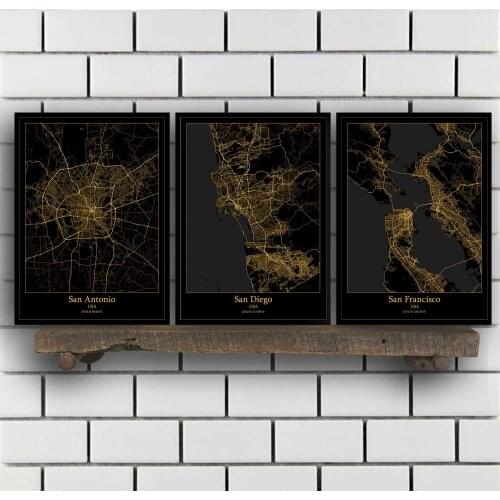 San Antonio San Diego San Francisco San Jose Tampa Tucson Washington DC USA Map Poster