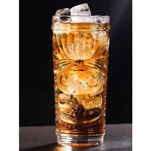 Creative Juice Cup Glass Thickened Tiki Cocktail Cup Grimace Personalized Fruit Tea Cup Cold Drink Cup Beverage wine glass