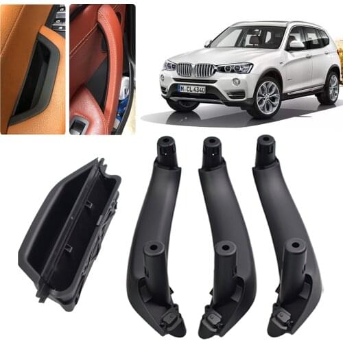 Beige Black Car left Right Interior Door Handle LHD Inner Door Panel Handle Pull Trim Cover For BMW X3 X4 F25 F26 2010-2017