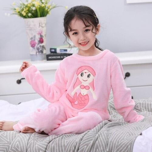 New Fleece Children Clothing Sets Kids Sleepwear for Girls Boys Pajama Sets Pyjamas Kids Night Wear Winter Baby Boy Girl Set