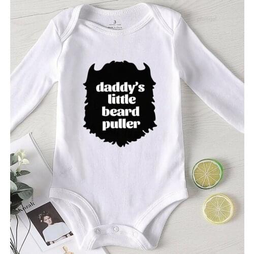 Clothing for Babies Children Jumpsuits Daddys Little Beard Puller Cotton Winter Baby Boy Clothes Toddler Girls Rompers