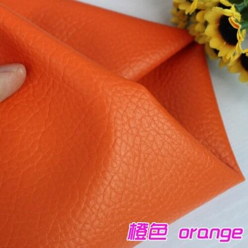 Orange Big Lychee Pattern PU Synthetic Leather Faux Leather Fabric Upholstery Car Interior Sofa Cover 54" Wide Per yard