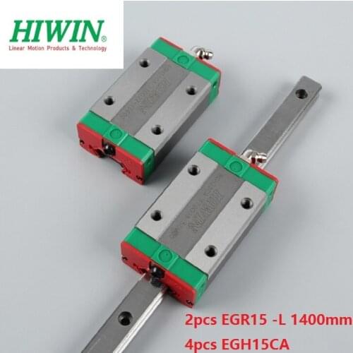 2pcs origial Hiwin rail EGR15 -L 1400mm linear guide + 4pcs EGH15CA carriage blocks for CNC router