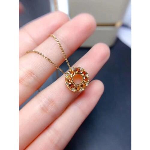 Good Valentine Gift 100% Natural and Real Citrine Pendant Fahsion Citrine Necklace 925 Sterling Silver Pendant