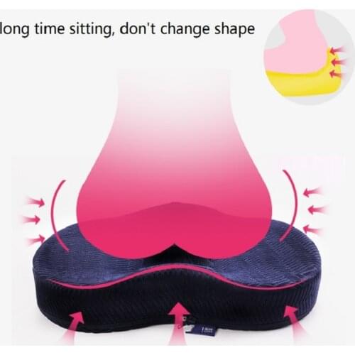 Coccyx Pillow Chair Cushion Relieve Tailbone Pain Anti Hemorrhoids Wheelchair Office Worker Students Velvet Fabric Memory Foam