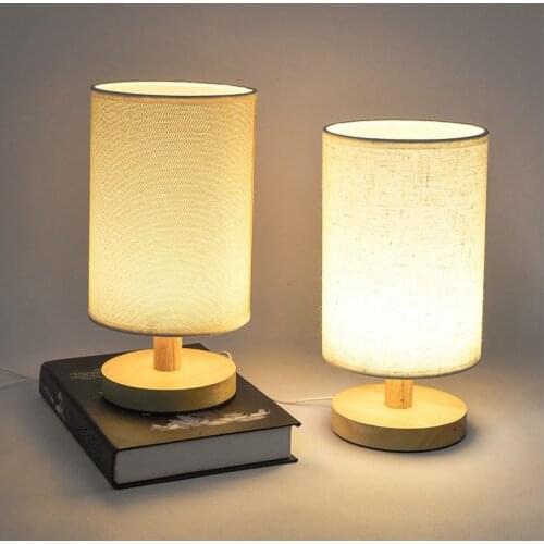 Simple Nordic Bedroom Table Lamp Eye Protection Bedside Lamp Charging Intelligent LED Custom Creative Cloth Cover Lamp