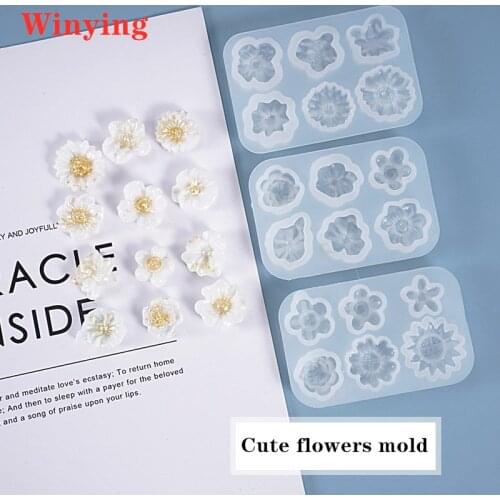 DIY Crystal Silicone Mold Cute Small Flower Daisy Decoration Resin Mold For Jewelry Making wholesale
