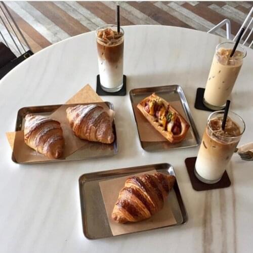 Rectangular stainless steel tray Serving Snack Dish Platter Home Kitchen Organizer Metal Stainless Steel Jewelry Storage