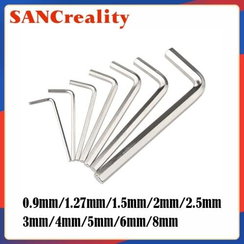 5-10pcs L shaped hex hexagon key allen wrench 0.9mm 1.5mm 2mm 2.5mm 3mm 4mm 5mm 6mm 8mm carbon steel allen key