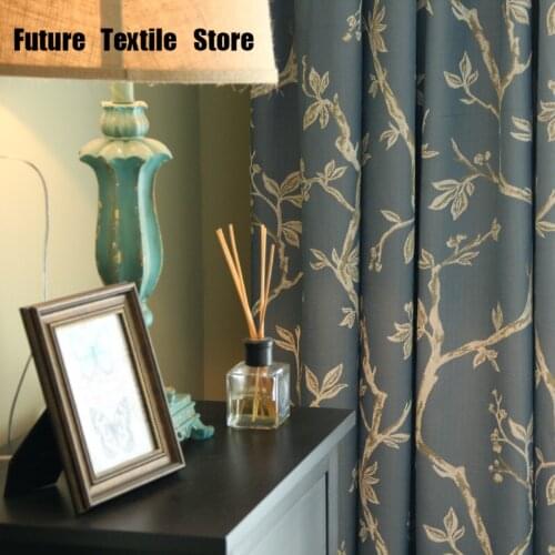 New American Chenille Jacquard High-end Curtain Thickened Semi-blackout Curtains Custom Living Room Dining Room Bedroom Curtains