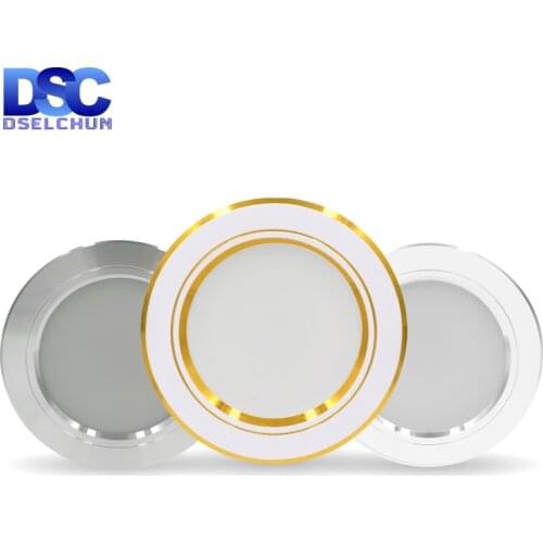 Led Downlights 220v Led Ceiling Light 5W 9W 12W Recessed Down light Round Led Panel Light 15W 18W LED Spot light Indoor Lighting