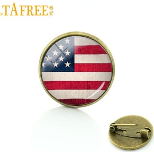 TAFREE American flag brooch Country logo art USA British Irish South African flag pins men women Vintage national symbolic t234