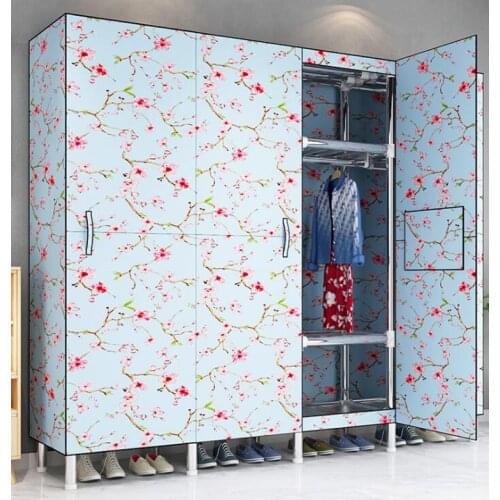 TieHo Wardrobe шкаф для одежды Oxford Cloth Folding Clothes Storage Cabinet Wardrobe Closet Bedroom Furniture