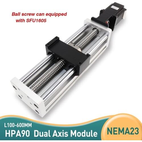 High Precision HPA90 Linear Modules effective stroke 100mm Ball screw SFU1605 linear bearing NEMA23 stepper motor for CNC table