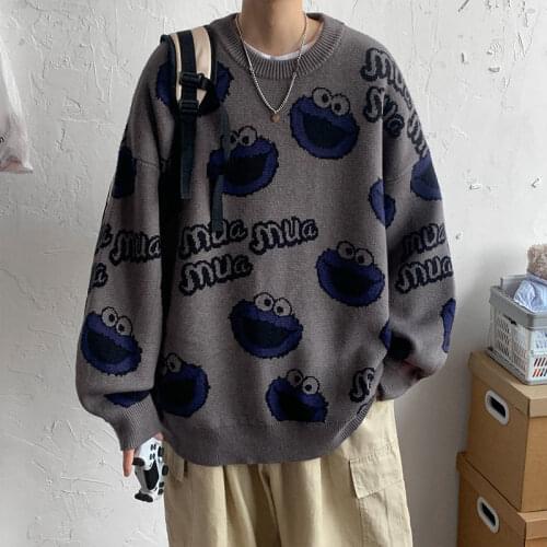 Japanese Mens Sweater Winter Loose Casual Retro New All-match Warm Harajuku Couples Sweater Oversize Korean Fashion Clothing 3XL