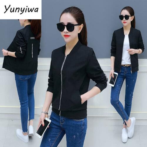 Yunyiwa Women's Black Bomber Jackets