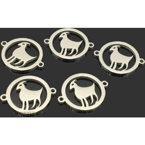 10pcs High Quality Goat Stainless Steel Charm High Polish Stainless Steel Wish Bracelet Necklace Connect Pendant